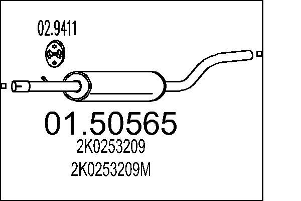 Проміжний глушник, Mts 01.50565