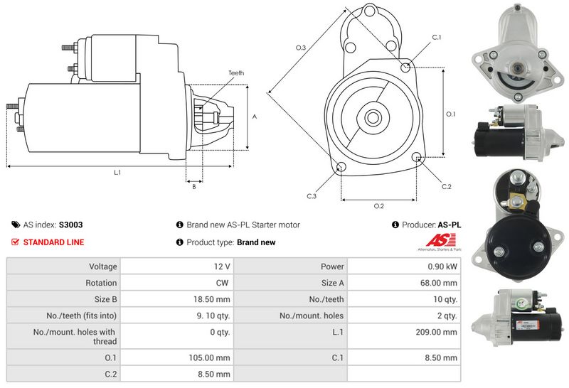 Starter, AS-PL S3003