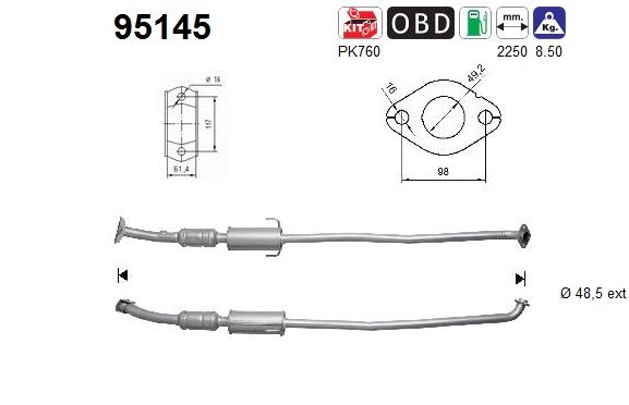 This part match OEM code: 174100D290