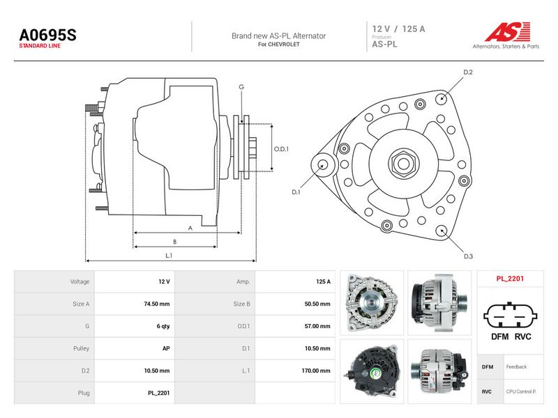 Generaator, AS-PL A0695S