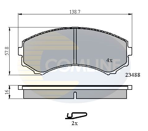 Комплект гальмівних накладок, дискове гальмо, Comline CBP3172