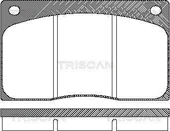 Комплект гальмівних накладок, дискове гальмо, Triscan 811010799