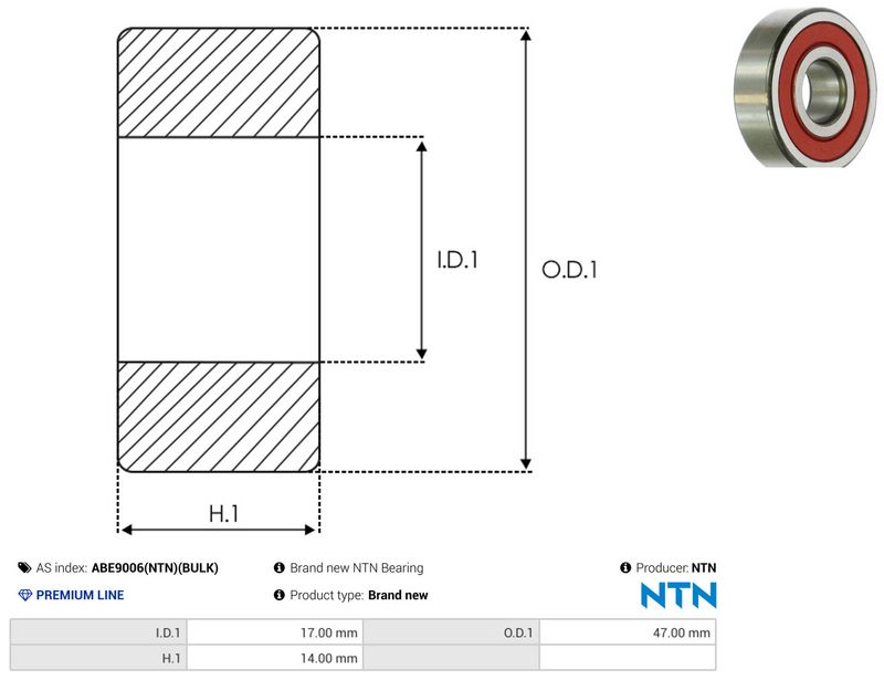 AS-PL ABE9006(NTN)(BULK) Bearing