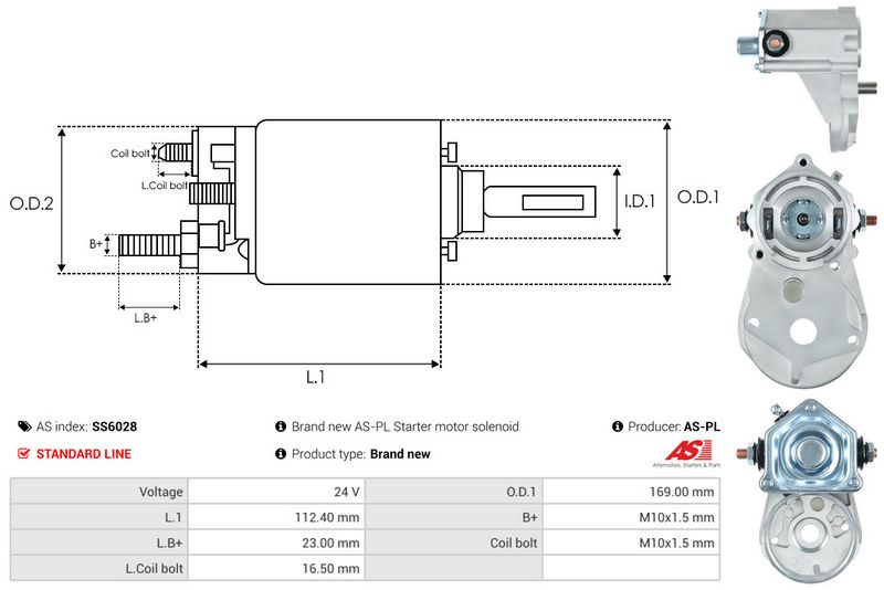 Magnetlülitus, starter, AS-PL SS6028