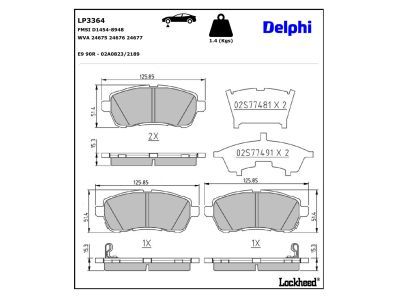DELPHI LP3364 Brake Pad Set, disc brake