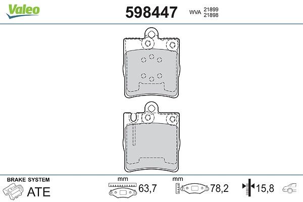 комплект спирачно феродо, дискови спирачки VALEO