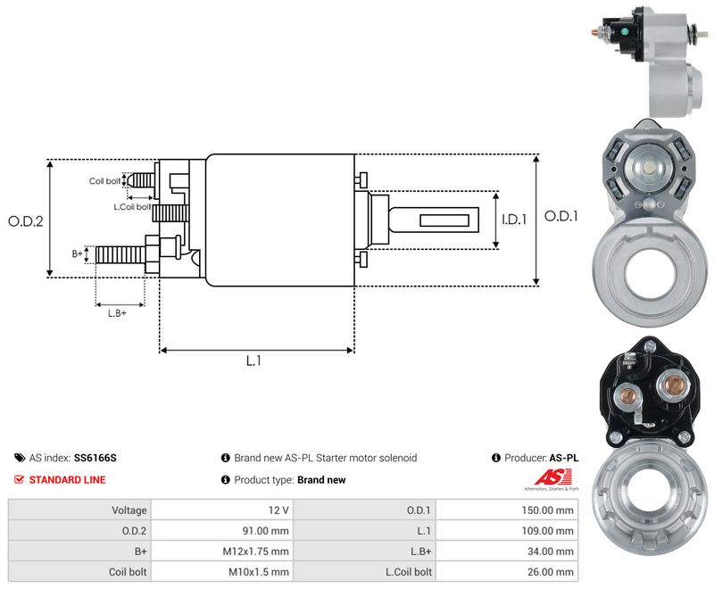 Magnetlülitus, starter, AS-PL SS6166S