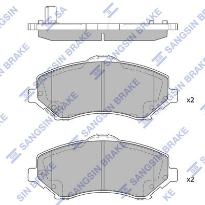 Комплект гальмівних накладок, дискове гальмо, Hi-Q SP2185