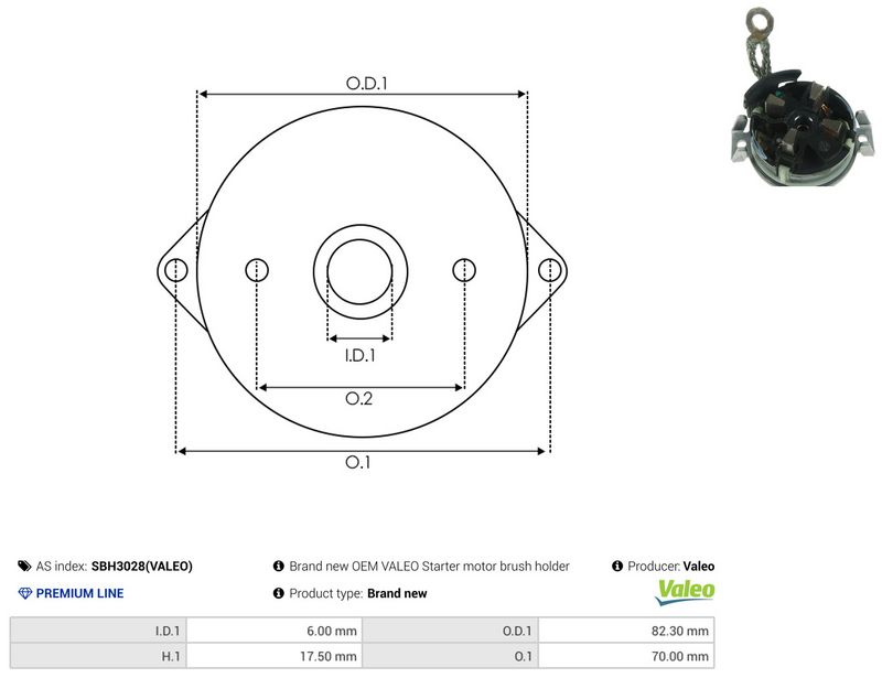 AS-PL SBH3028(VALEO) Holder, carbon brushes
