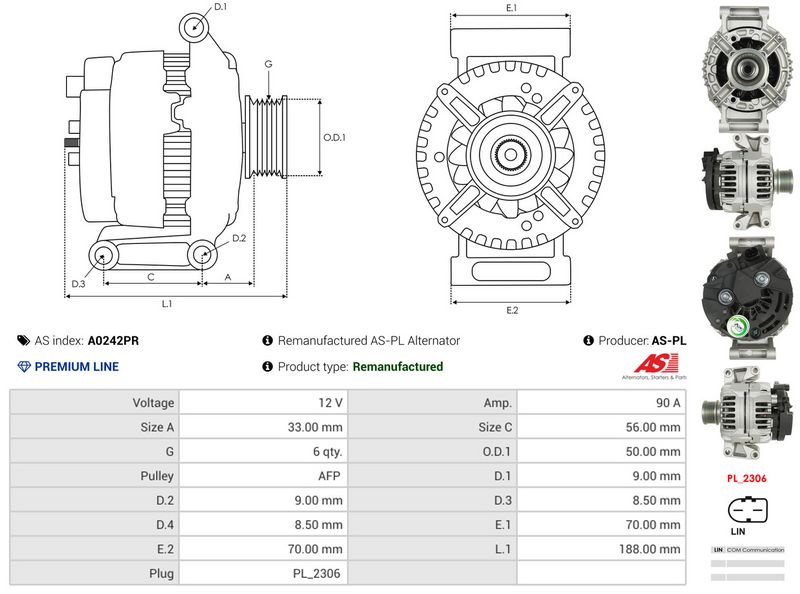 AS-PL A0242PR Alternator