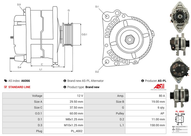AS-PL A6066 Alternator