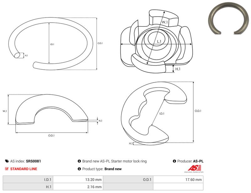 AS-PL SRS0081 Repair Kit, starter