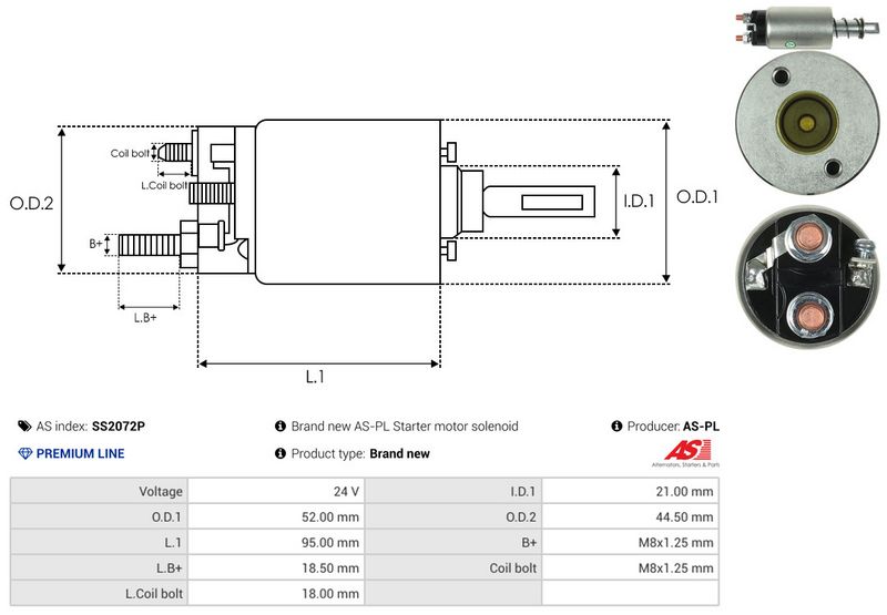 AS-PL SS2072P Solenoid Switch, starter