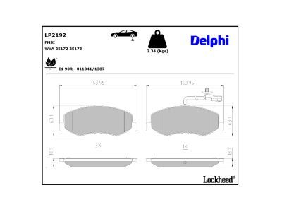 DELPHI LP2192 Brake Pad Set, disc brake
