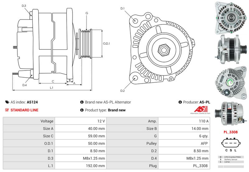 AS-PL A5124 Alternator
