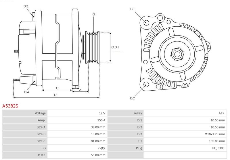 AS-PL A5382S Alternator