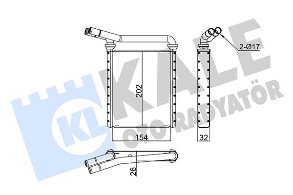 KALE TOYOTA Радиатор отопления Auris, Avensis, Corolla, Prius, Rav 4 III,IV