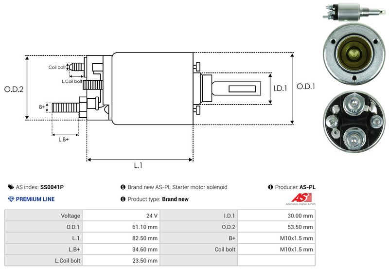 AS-PL SS0041P Solenoid Switch, starter