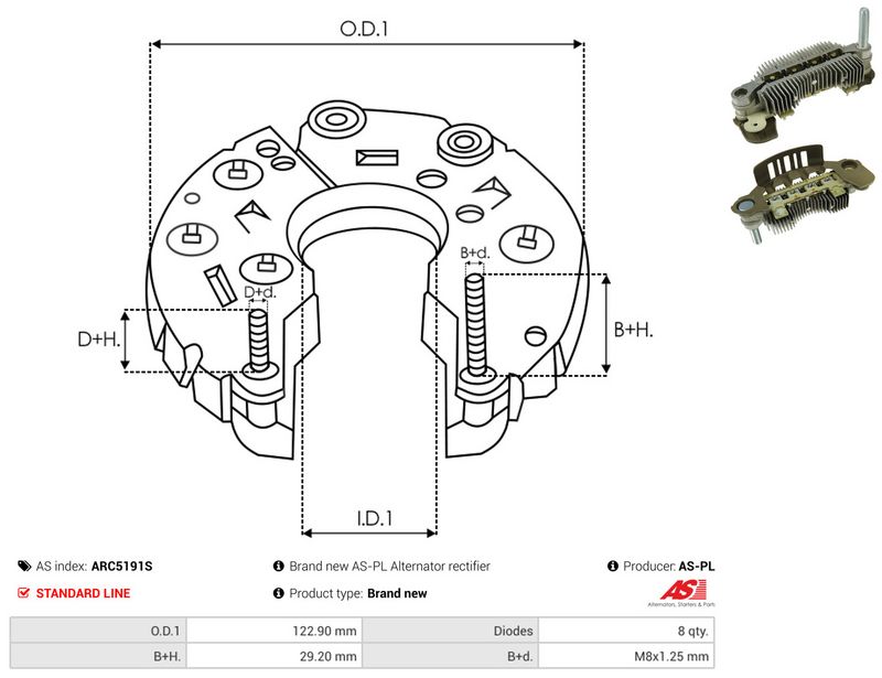 AS-PL ARC5191S Rectifier, alternator