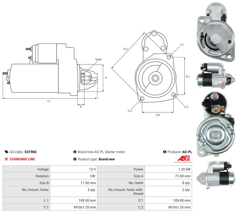 Starter, AS-PL S3196S