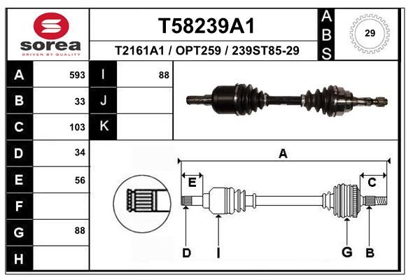 EAI hajtótengely T58239A1