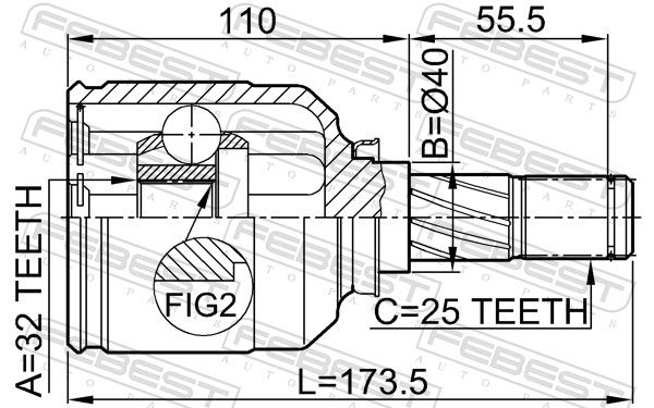 FEBEST 0211-SR20LH Joint Kit, drive shaft