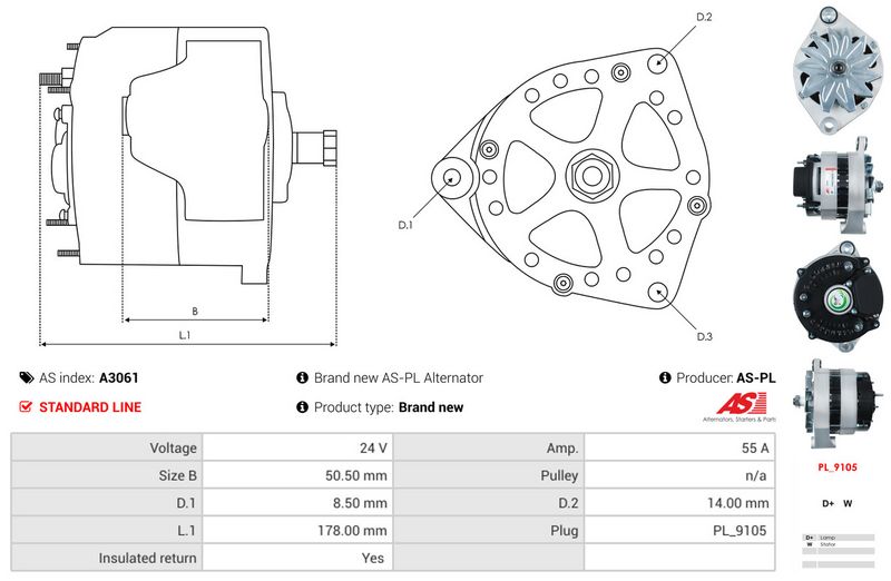AS-PL A3061 Alternator