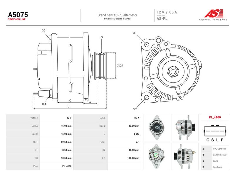 Generaator, AS-PL A5075