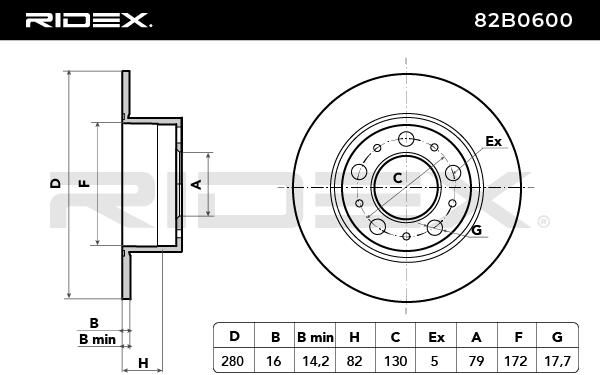спирачен диск RIDEX