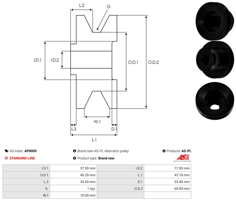 Rihmaratas, generaator, AS-PL AP0009