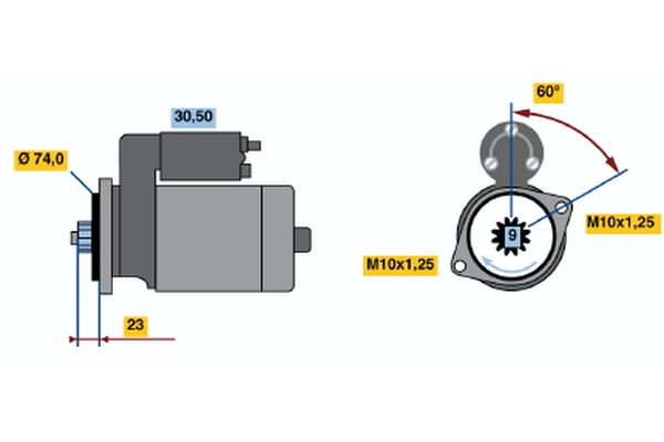 BOSCH önindító 0 986 014 511