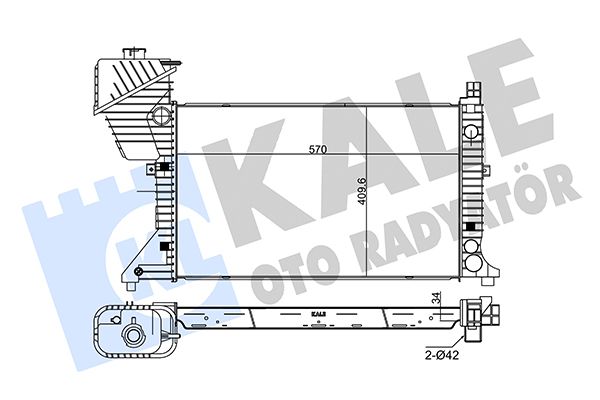 Радіатор, система охолодження двигуна, Kale Oto Radyatör 319900