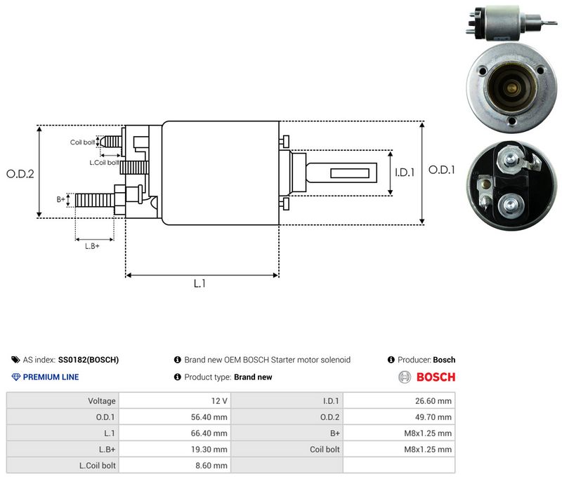 AS-PL SS0182(BOSCH) Solenoid Switch, starter