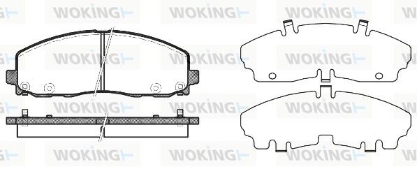 Комплект гальмівних накладок, дискове гальмо, Woking P15843.04