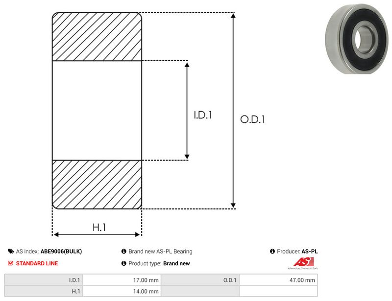 AS-PL ABE9006(BULK) Bearing