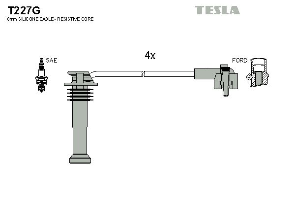 TESLA gyújtókábelkészlet T227G