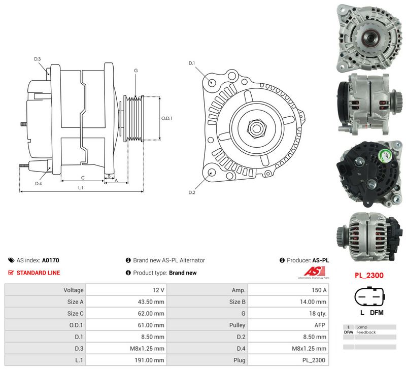 Generaator, AS-PL A0170