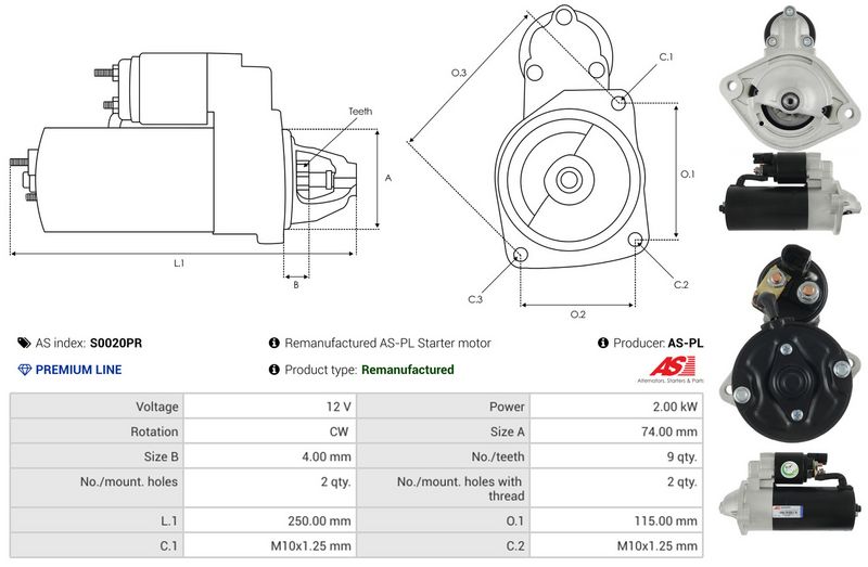Starter, AS-PL S0020PR