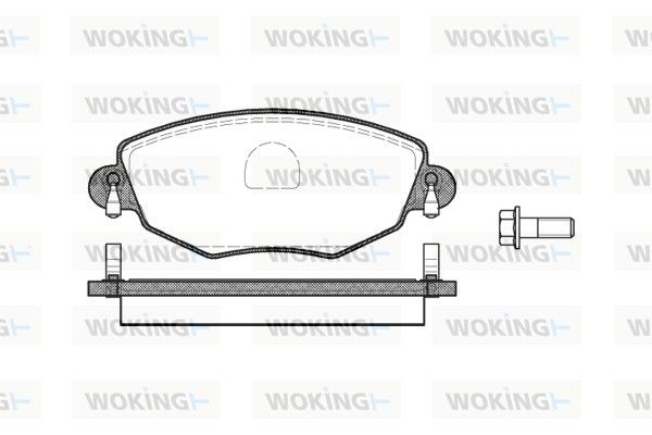 Комплект гальмівних накладок, дискове гальмо, Woking P6763.00