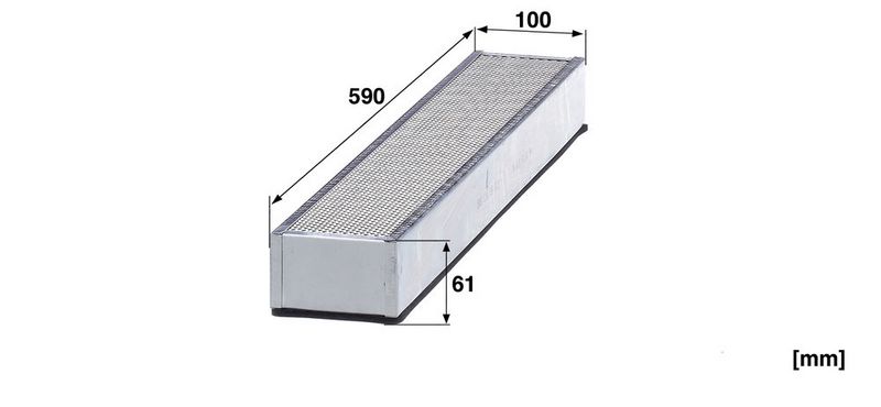 Cabinefilter (590x100x61mm, met actieve kool) past: KUBOTA M 105 SDSC, M 105 XDTC, M 108 S, M 110 DT, M 110 DTC, M 110 FC, M 120 DT, M 120 DTC, M 120 FC, M 125 XDTC, M 128 XDT, M 8540  SAME 30, 40