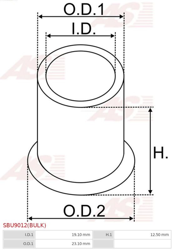 AS-PL SBU9012(BULK) Bush, starter shaft