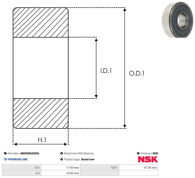 AS-PL ABE9006(NSK) Bearing