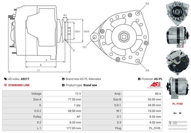 AS-PL A9217 Alternator