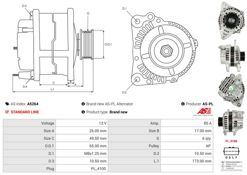 AS-PL A5264 Alternator