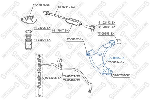 STELLOX 57-00095-SX Control/Trailing Arm, wheel suspension