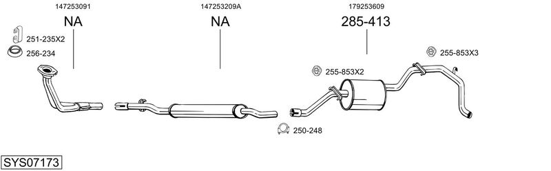 BOSAL kipufogórendszer SYS07173