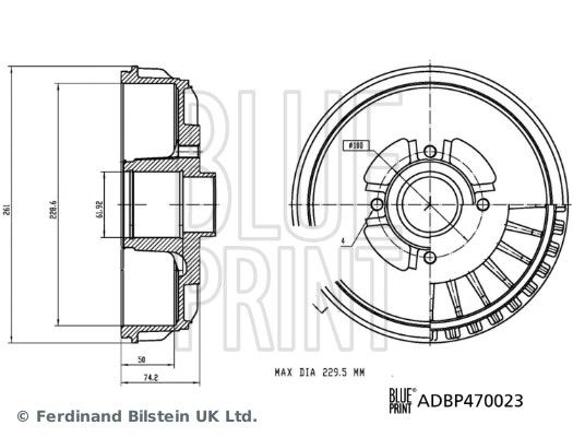 Гальмівний барабан, Blue Print ADBP470023