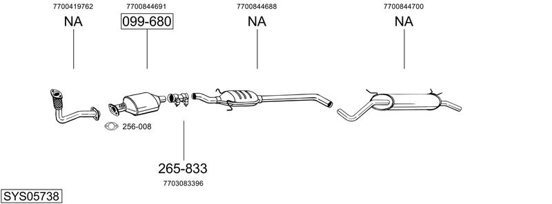 BOSAL kipufogórendszer SYS05738