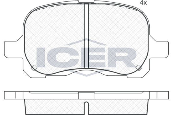 комплект спирачно феродо, дискови спирачки ICER
