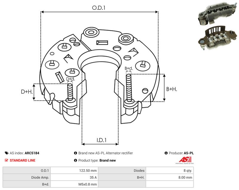 AS-PL ARC5184 Rectifier, alternator